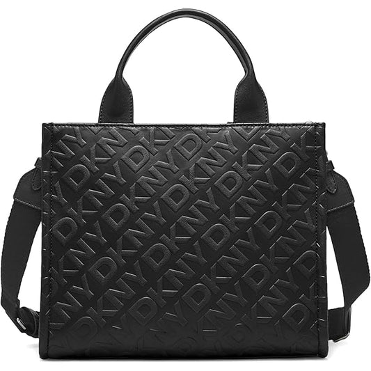 DKNY Mack Nylon Crossbody Back Black silver